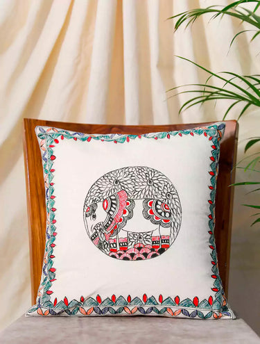 Hand Painted Madhubani Cushion Cover Pack Of 2